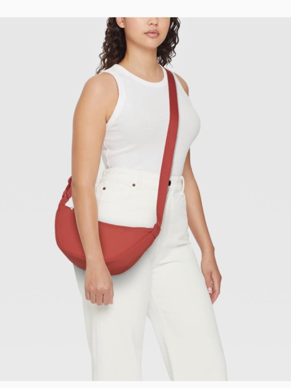 Women's Crescent Sling Crossbody Bag Dark Orange Universal Thread